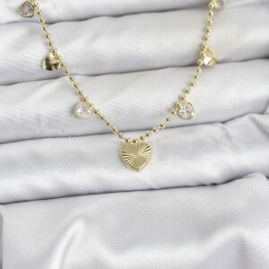 Tegan Pirinç Gold Renk Kalp Model Kadın Kolye TG27BKO10643