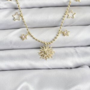 Tegan Pirinç Gold Renk Güneş Model Kadın Kolye TG27BKO10645