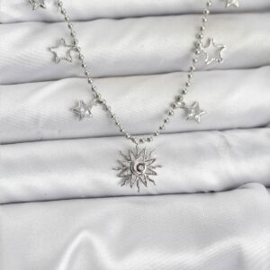 Tegan Pirinç Gümüş Renk Güneş Model Kadın Kolye TG27BKO10655