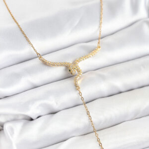 Tegan 316L Çelik Zincir Gold Renk Yılan Model Y Kolye TG27BKO10662