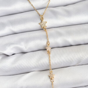 Tegan 316L Çelik Zincir Gold Renkli Yıldız Model Kadın Y Kolye TG27BKO10670