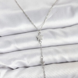 Tegan 316L Çelik Zincir Gümüş Renkli Yıldız Model Kadın Y Kolye TG27BKO10671