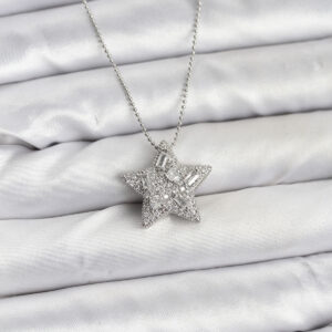 Tegan 316L Çelik Zincir Gümüş Renk Zincirli Gümüş Yıldız Model Kadın Kolye TG27BKO10678