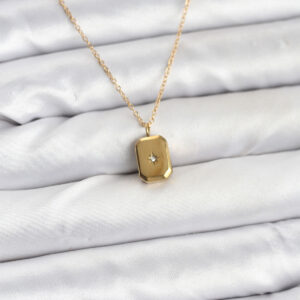 Tegan 316L Çelik Zincir Gold Renk Minimal Kutup Yıldızı Model Kadın Kolye TG27BKO10683