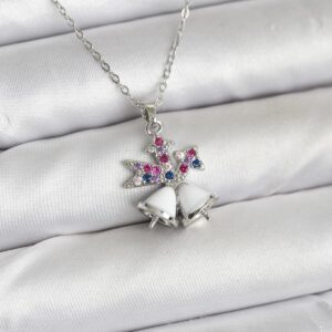 Tegan 316L Çelik Zincir Gümüş Renk Chirtsmas Bell Model Yılbaşı Temalı Kadın Kolye TG27BKO10707