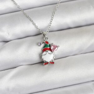 Tegan 316L Çelik Zincir Gümüş Renk Yılbaşı Teması Kadın Kolye TG27BKO10709