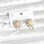 Tegan Pirinç Gümüş Renk Kutup Yıldızı Kadın Küpe TG27BKP11392