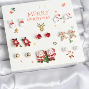 Tegan Yılbaşı Temalı Karışık Model 8 Çift Yılbaşı Temalı Kadın Küpe Seti TG27BKP11399