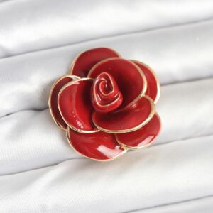 Tegan Kırmızı Gül Model Broş TG27BR471