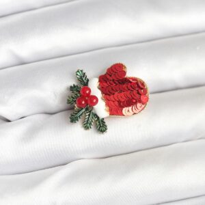 Tegan Kırmızı Model Yılbaşı Temalı Broş TG27BR473