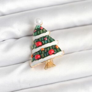 Tegan Süslü Çam Ağacı Model Yılbaşı Temalı Broş TG27BR478