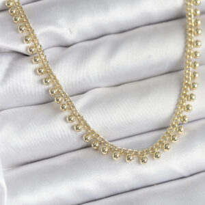 Tegan Pirinç Gold Renk Sıralı Topçuk Model Kadın Kolye TG27BKO10725