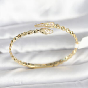 Tegan Yılan Model Pirinç Gold Renk Kadın Kelepçe Bileklik TG27BB8091