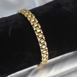 Tegan 316L Çelik Gold Renk 7 mm Kalınlık Erkek Bileklik TG27EB3763