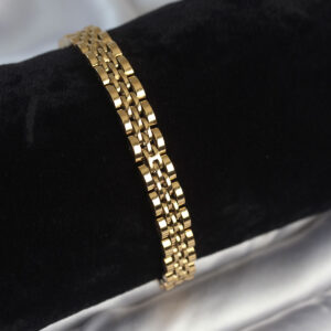 Tegan 316L Çelik 7 mm Kalınlıkta Gold Renkli Erkek Bileklik TG27EB3767