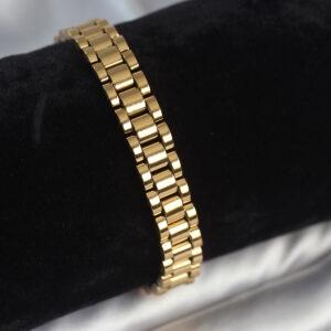 Tegan 316L Çelik Gold Renk 9 mm Kalınlık Erkek Bileklik TG27EB3770