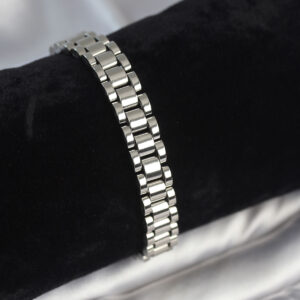 Tegan 316L Çelik Gümüş Renk 9 mm Kalınlık Erkek Bileklik TG27EB3771