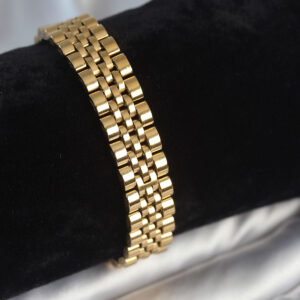 Tegan 316L Çelik 12 mm Kalınlıkta Gold Renkli Erkek Bileklik TG27EB3779