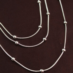 Tegan 316L Çelik Gümüş Renk Minimal Topçuk Model Çoklu Kolye TG27BKO6332