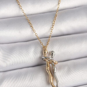 Tegan 316L Çelik Gold Renk Zincir Renkli Sarılma Model Kadın Kolye TG27BKO9765