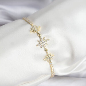 Tegan Kutup Yıldızı Model Zirkon Taşlı Gold Renk Su Yolu Kadın Bileklik TG27BB8106