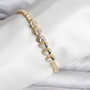Tegan 14K Gold Renk Kaplama Kalp Model CM Kadın Bileklik TG27BB8122