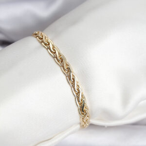 Tegan 14K Gold Renk Kaplama Lazer Zincir Model CM Kadın Bileklik TG27BB8125