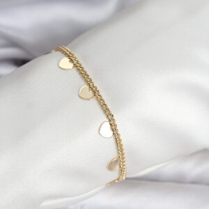 Tegan 14K Gold Renk Kaplama Kalpli Model CM Kadın Bileklik TG27BB8131