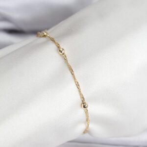 Tegan 14K Gold Renk Kaplama Topçuklu Model CM Kadın Bileklik TG27BB8138