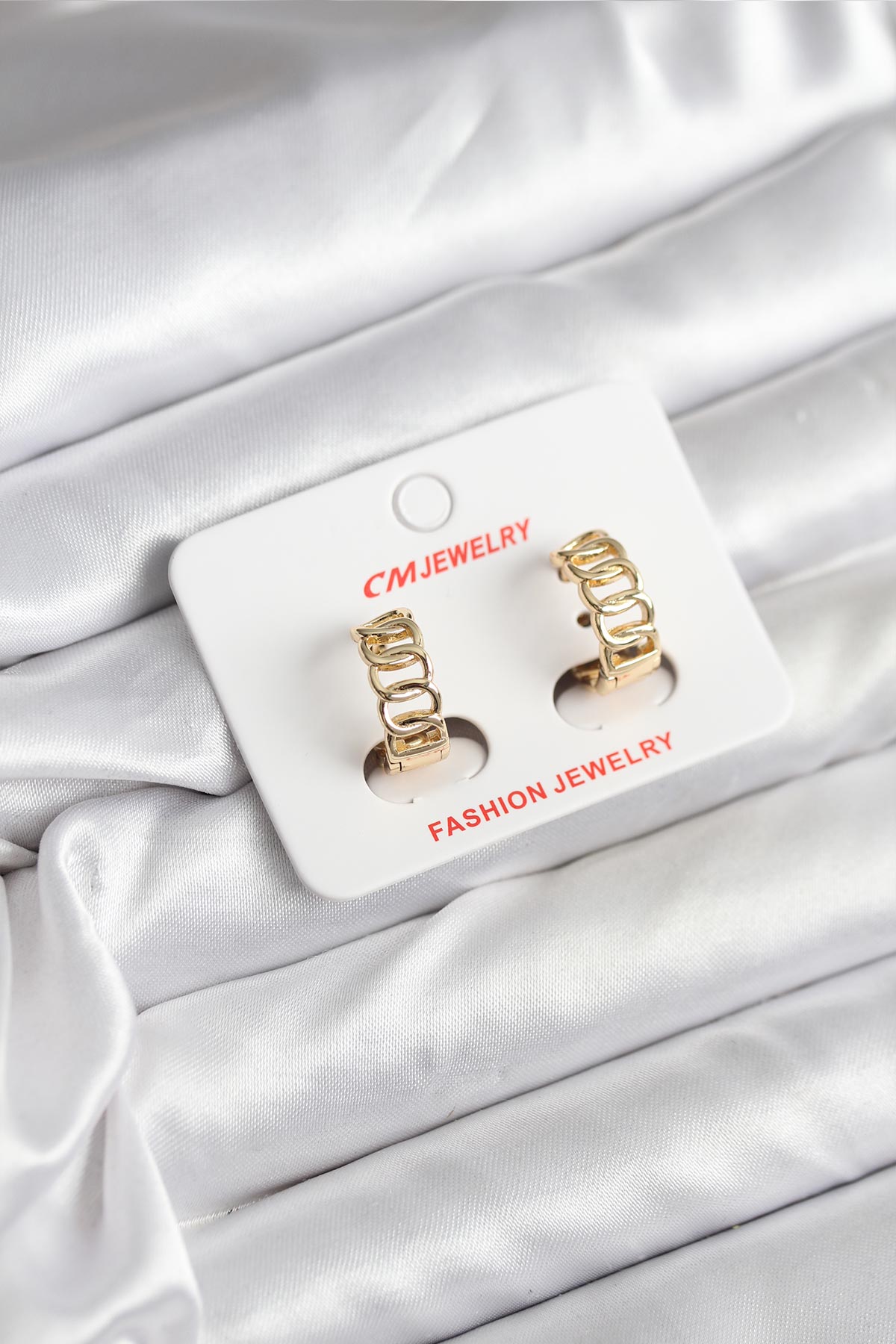 Tegan 14K Gold Renk Kaplama Samanyolu Model CM Kadın Küpe TG27BKP11406 - Görsel 1