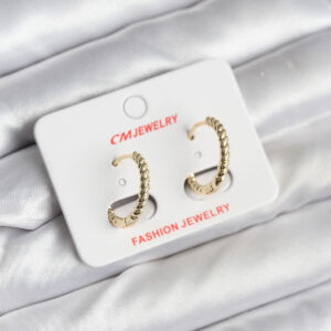 Tegan 14K Gold Renk Kaplama Burgu Halka CM Kadın Küpe TG27BKP11423