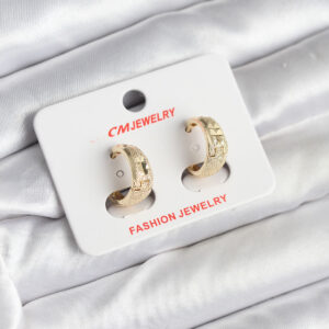 Tegan 14K Gold Renk Kaplama Lazer Halka CM Kadın Küpe TG27BKP11425