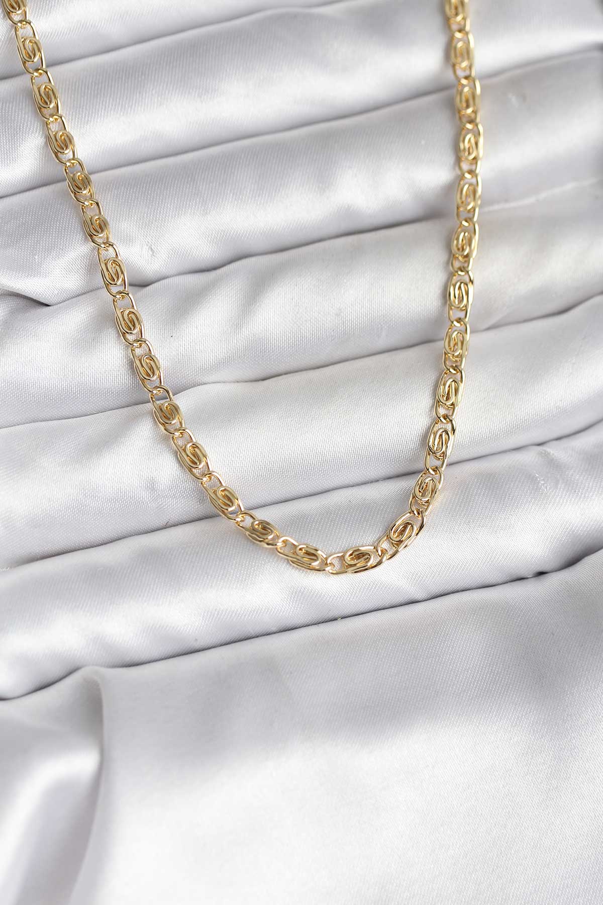 Tegan 14K Gold Renk Kaplama Zincir Model CM Kadın Kolye TG27BKO10732 - Görsel 1