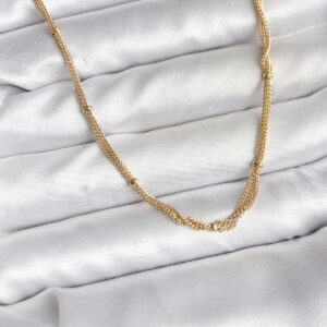 Tegan 14K Gold Renk Kaplama Topçuk Zincirli Model CM Kadın Kolye TG27BKO10734