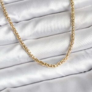 Tegan 14K Gold Renk Kaplama Boru Zincir Model CM Kadın Kolye TG27BKO10740