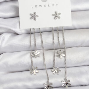 Tegan Papatya Model Gümüş Renk Pirinç Sallantılı Kadın Küpe TG27BKP11466