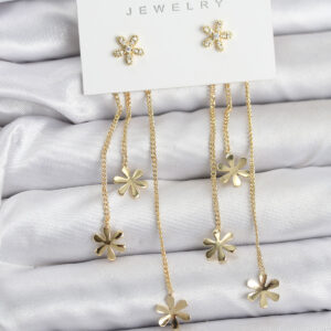 Tegan Papatya Model Gold Renk Pirinç Sallantılı Kadın Küpe TG27BKP11467