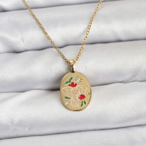 Tegan 316L Çelik Zincir Gold Renk Fil Figürlü Kadın Kolye TG27BKO10754