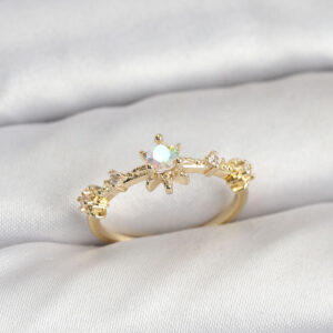 Tegan Gold Renk Pirinç Yıldız Model Kadın Yüzük TG27BYK3913