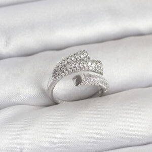 Tegan Gümüş Renk Zirkon Taşlı Pirinç Kadın Yüzük TG27BYK3918