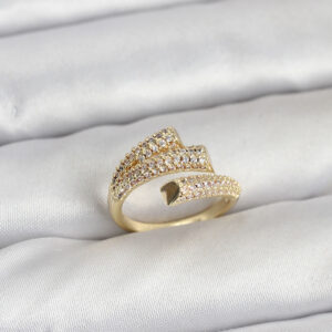 Tegan Gold Renk Zirkon Taşlı Pirinç Kadın Yüzük TG27BYK3919