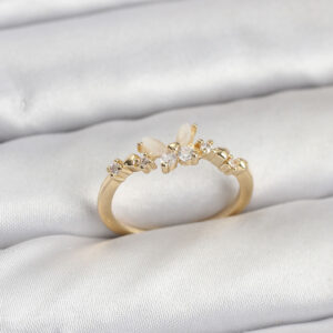 Tegan Kelebek Model Gold Renk Pirinç Kadın Yüzük TG27BYK3921