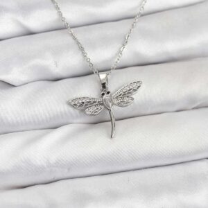 Tegan 316L Çelik Zincir Gümüş Renk Yusufçuk Model Kadın Kolye TG27BKO10762