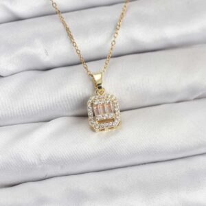 Tegan 316L Çelik Zincir Gold Renk Baget Model Kadın Kolye TG27BKO10763