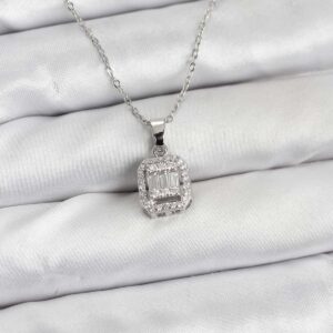 Tegan 316L Çelik Zincir Gümüş Renk Baget Model Kadın Kolye TG27BKO10764