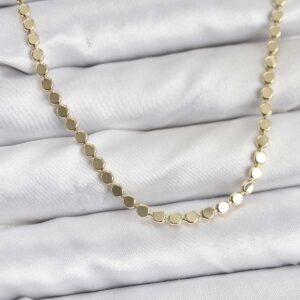 Tegan 316L Çelik Zincir Gold Renk Ezme Zincir Model 45 cm Kadın Kolye TG27BKO10777