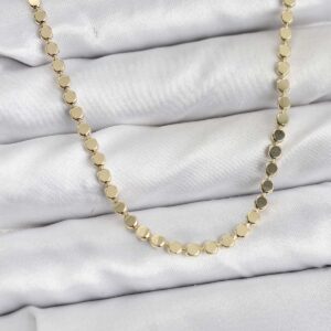 Tegan 316L Çelik Zincir Gold Renk Ezme Zincir Model 65 cm Kadın Kolye TG27BKO10778