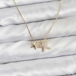 Tegan Gold Renk Pirinç Minimal Yıldız Model Kadın Kolye TG27BKO10795