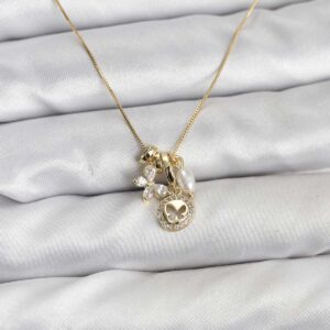 Tegan Gold Renk Pirinç Minimal Kelebek Charmlı Kadın Kolye TG27BKO10796