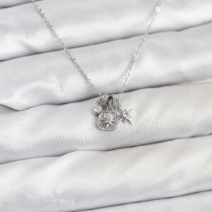 Tegan Pirinç Gümüş Renk Minimal Charmlı Kadın Kolye TG27BKO10804